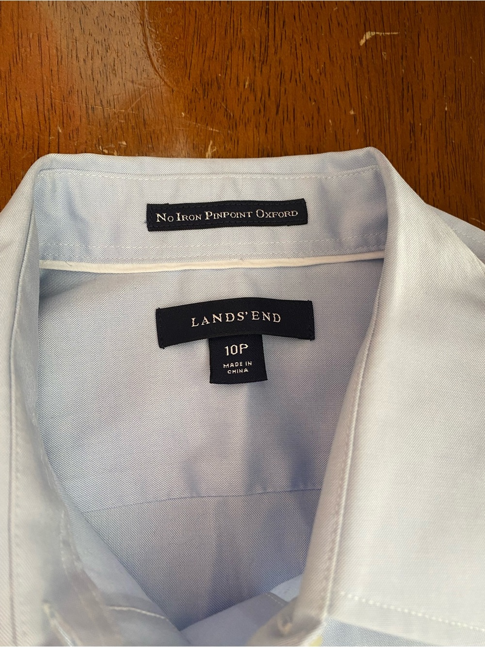 Lands' End Women's Light Blue Pinpoint Oxford Button-Down